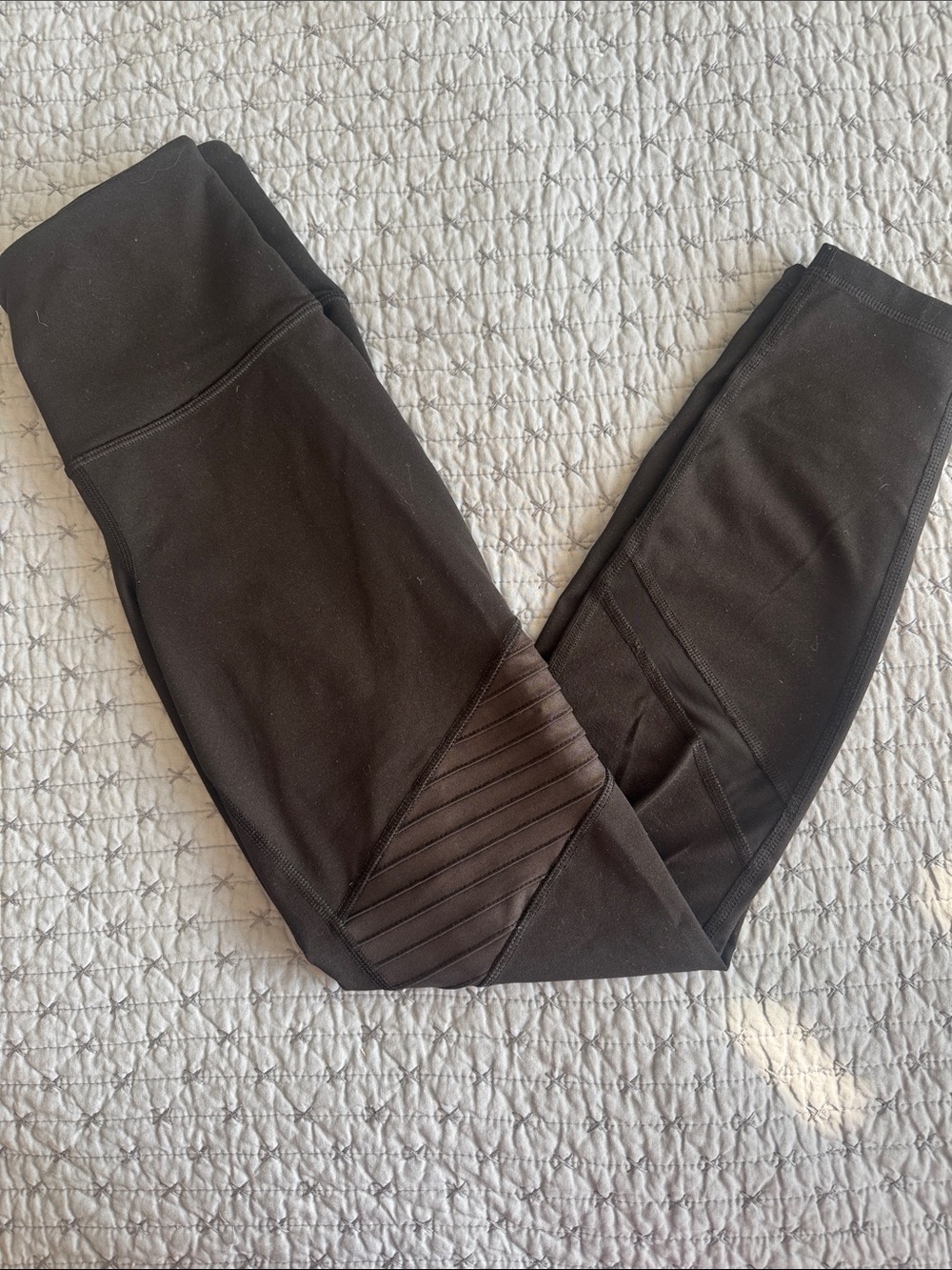 Old Navy High-Waisted PowerPress Moto Leggings – Solid Black – Size S